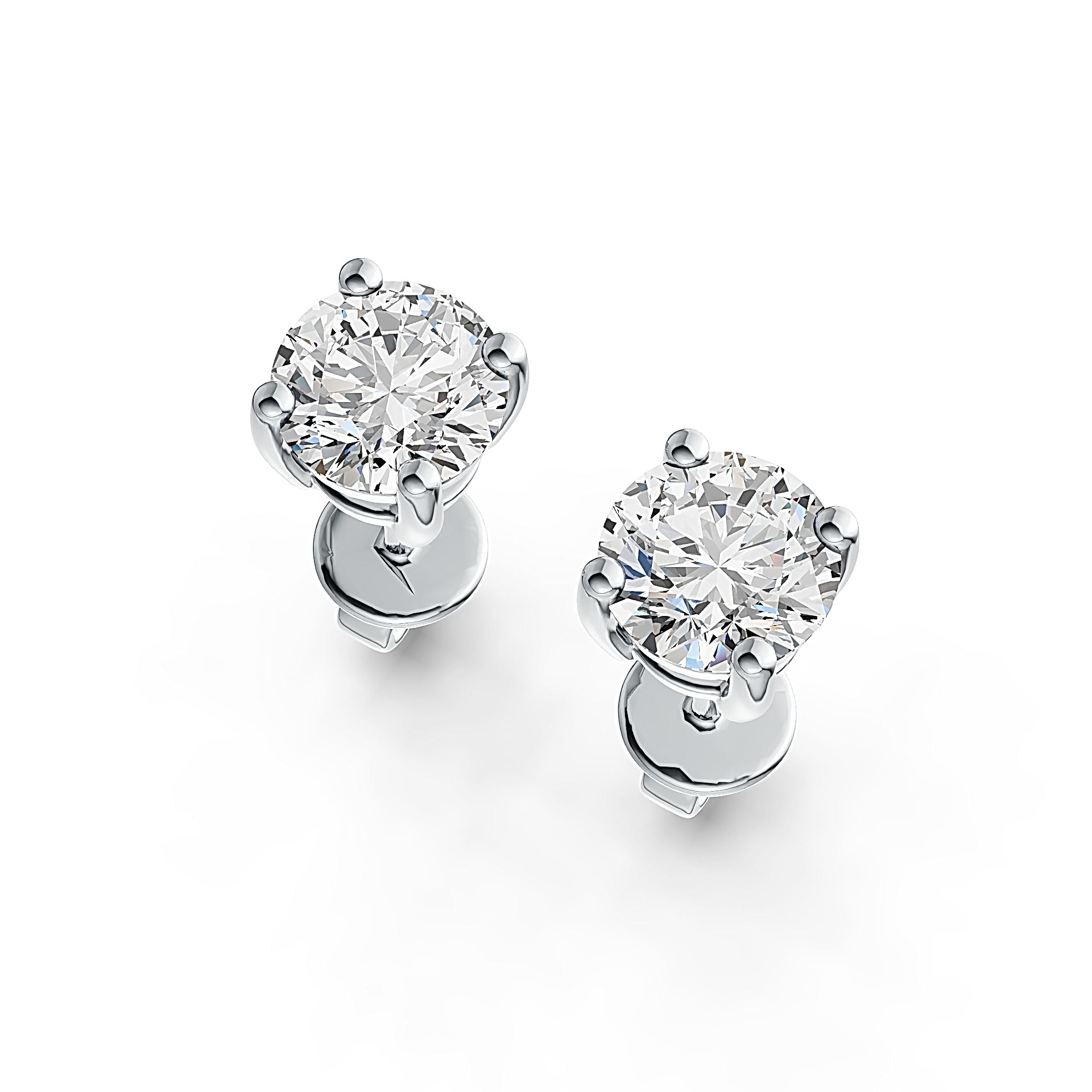 14K Gold Semi Mount Earrings Setting Round RD 6x6mm Stud DHJ
