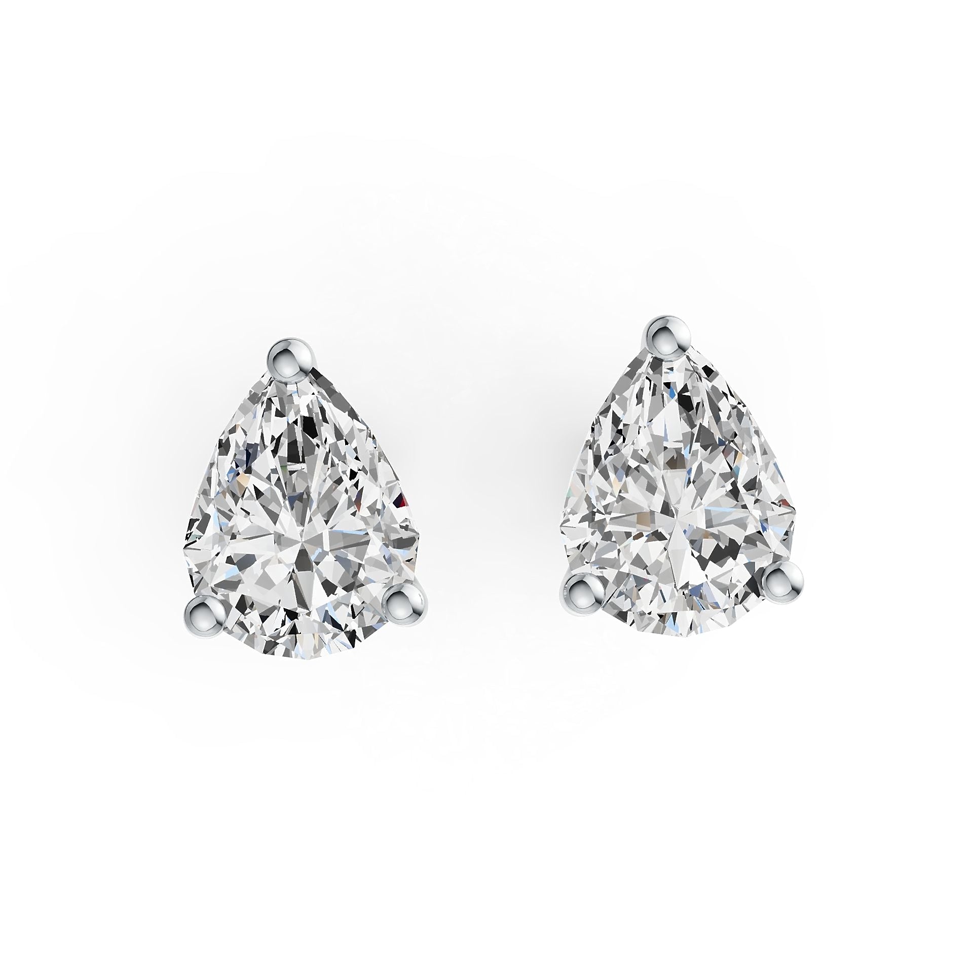 18K Gold Semi Mount Earrings Setting Pear PE 8X6mm Stud DHJ