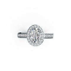 Sterling Silver Semi Mount Ring Setting Oval OV 8X6mm Halo DHJ
