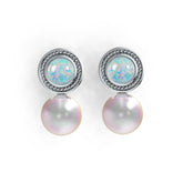 Sterling Silver Semi Mount Earrings Setting Round RD 9x9mm RD Cab 6X6mm DHJ