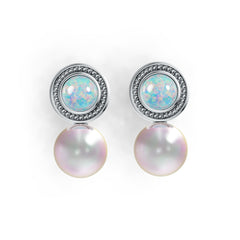 Sterling Silver Semi Mount Earrings Setting Round RD 9x9mm RD Cab 6X6mm DHJ