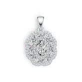 18K Gold Semi Mount Pendant Setting Oval OV 7X5mm Diamond Accent DHJ