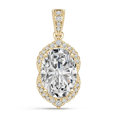 Sterling Silver Semi Mount Pendant Setting Oval OV 14X10mm DHJ