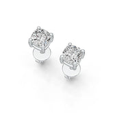 Platinum Semi Mount Earrings Setting Round RD 5x5mm DHJ