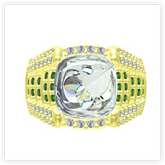 14K Gold Semi Mount Ring Setting Cushion 11x11mm Diamond Accent DHJ