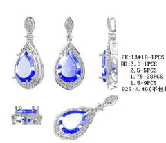 18K Gold Semi Mount Pendant Setting Pear PE 18X13mm Diamond Accent DHJ
