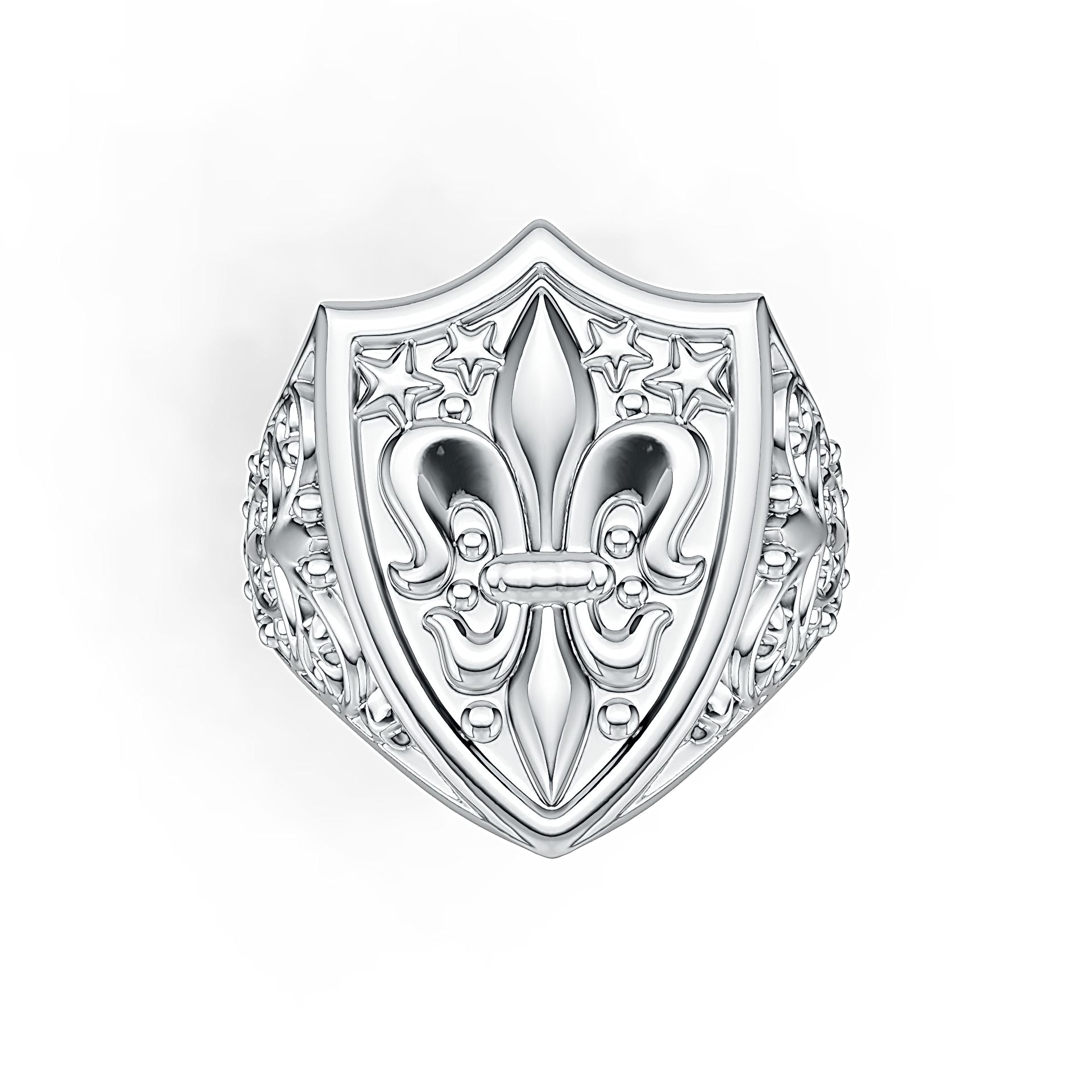 Sterling Silver Semi Mount Ring Setting Fleur De Lis Style DHJ