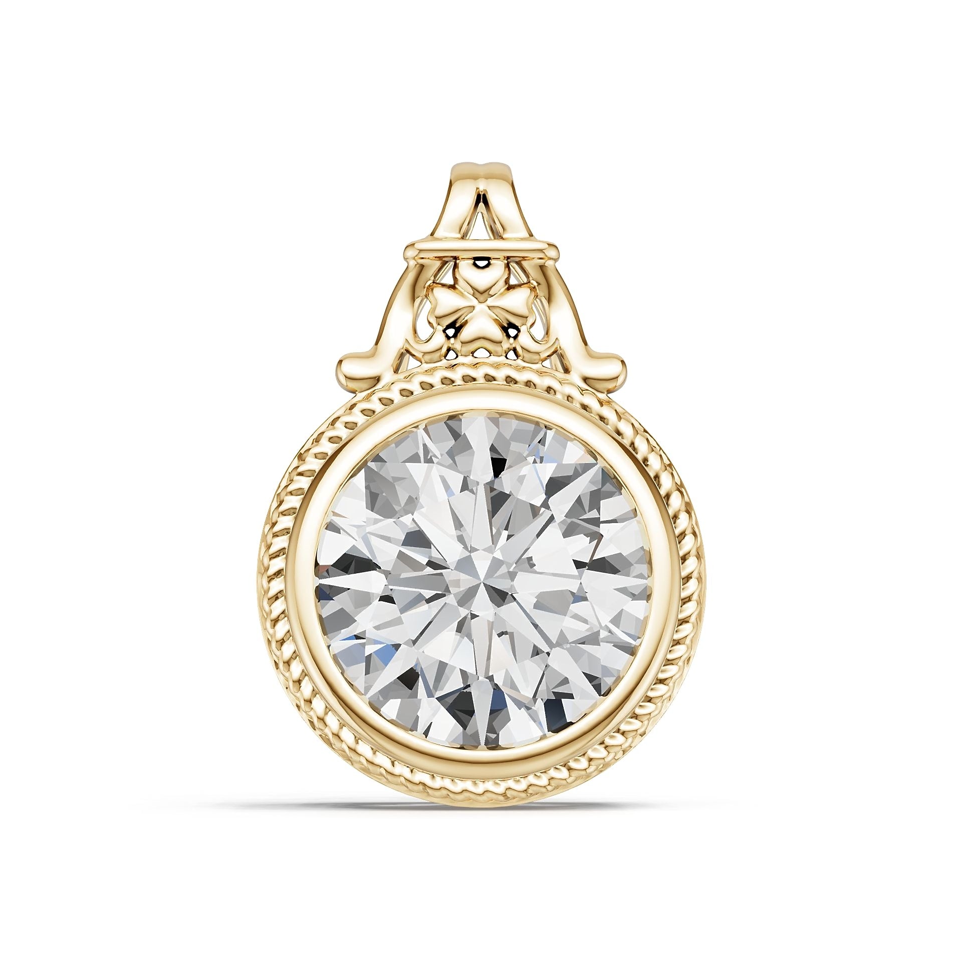 10K Gold Semi Mount Pendant Setting Round Ro 6x6mm Syz Jewelry