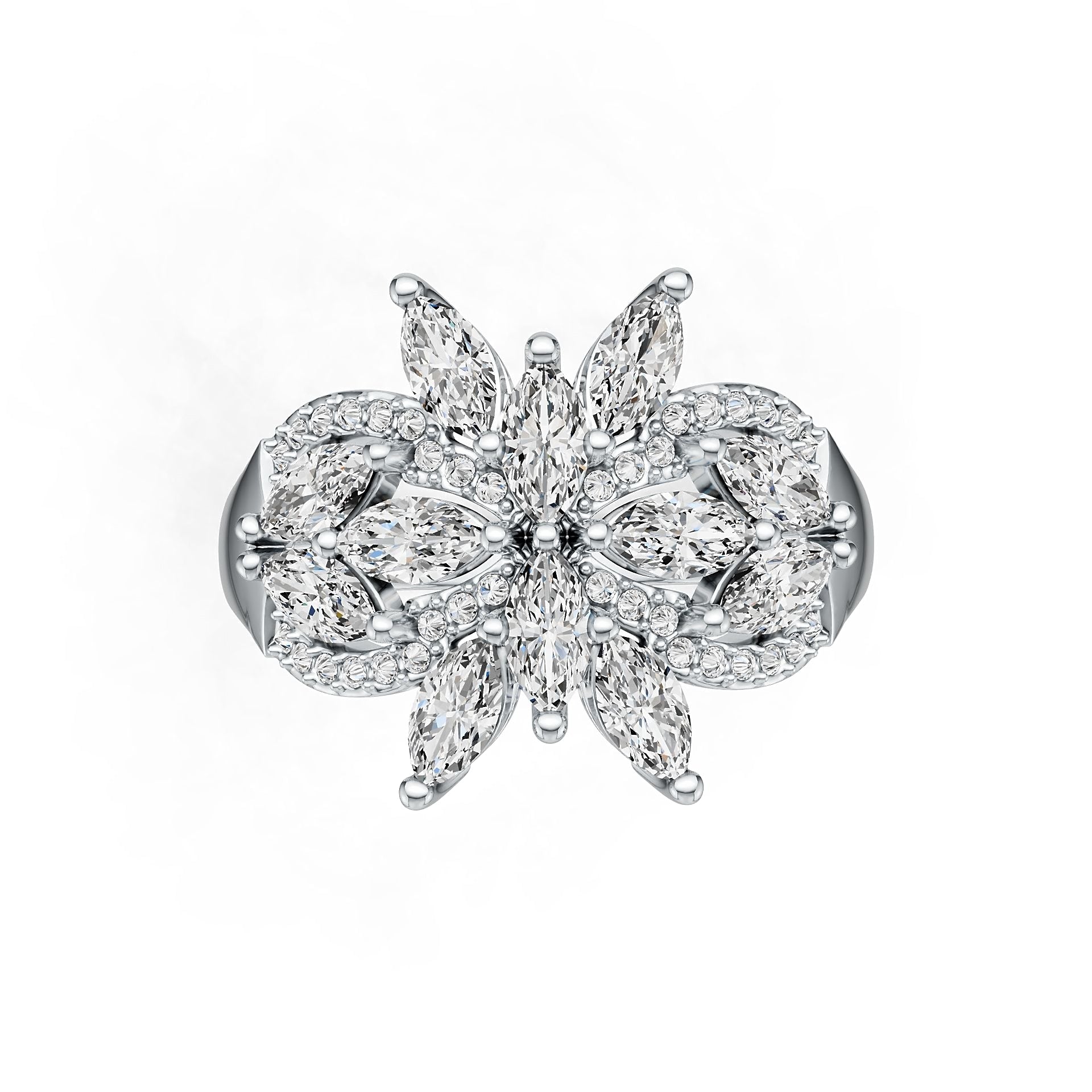 Sterling Silver Semi Mount Ring Setting Marquise MQ 6X3mm DHJ