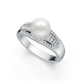 Platinum Semi Mount Ring Setting Round RD 8x8mm Diamond Accent DHJ