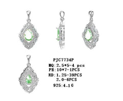 18K Gold Semi Mount Pendant Setting Pear PE 10X7mm Diamond Accent DHJ
