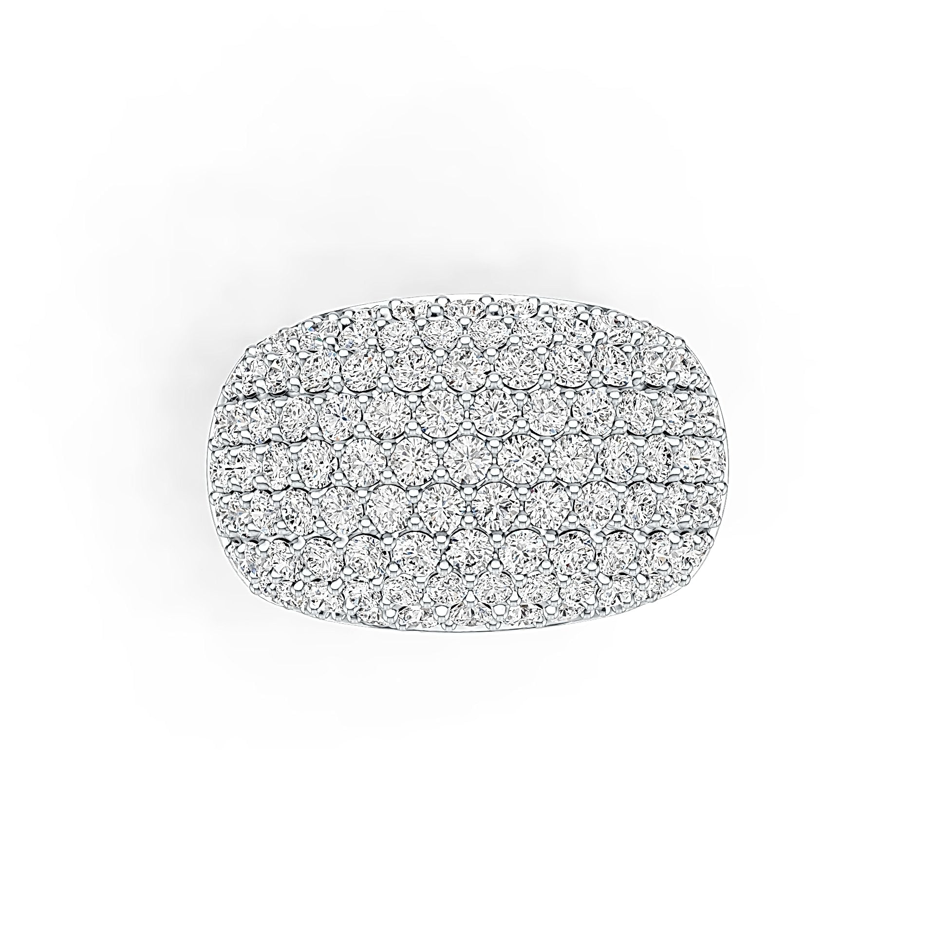 Sterling Silver Cluster Cocktail Ring with White Topaz or Moissanite DHJ