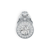 18K Gold Semi Mount Pendant Setting Round RD 6.5mm Diamond Accent DHJ