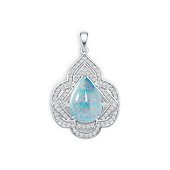 Sterling Silver Semi Mount Pendant Setting Pear PE 17X12mm Cabochon DHJ