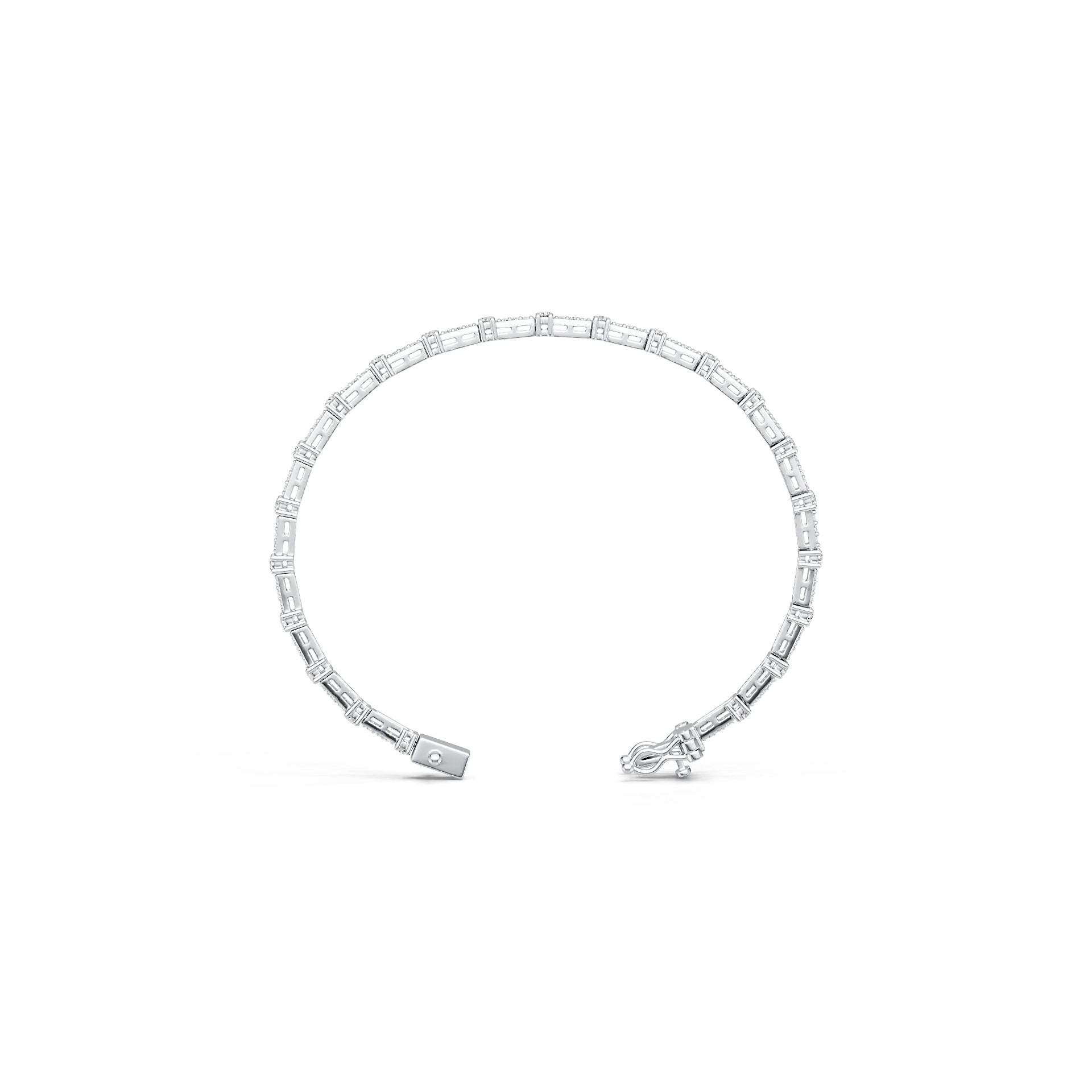 Sterling Silver Bracelet with White Topaz or Moissanite DHJ