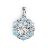 10K Gold Semi Mount Pendant Setting Round RD 10x10mm OV Cabochon 5X4mm Moissanite Accent DHJ