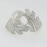 10K Gold Semi Mount Ring Setting Oval OV 8X6mm with Moissanite Accent Syzjewelry