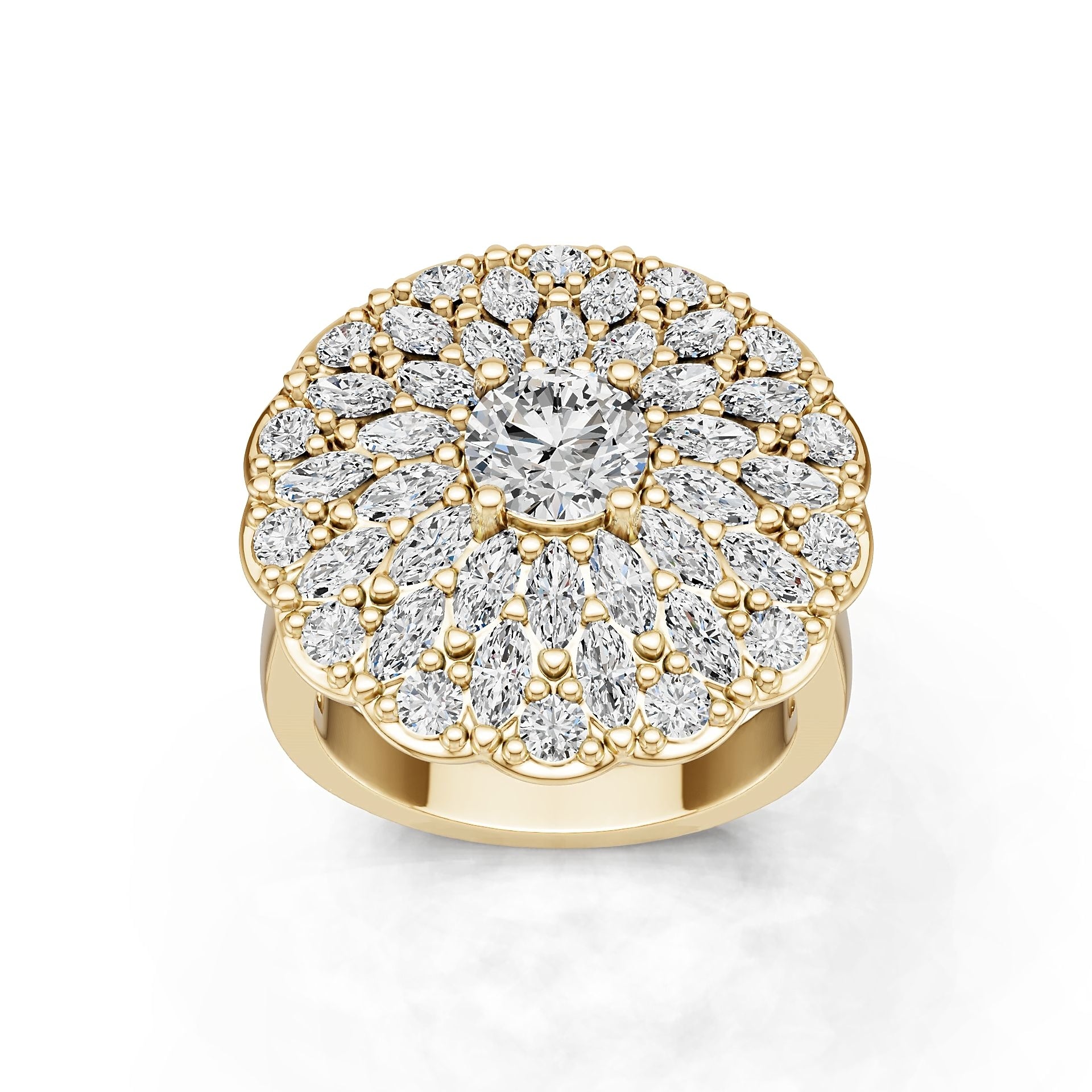 10K Gold Semi Mount Ring Setting Round Ro 4x2mm Syz Jewelry