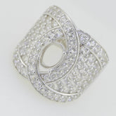 10K Gold Semi Mount Ring Setting Oval OV 8X6mm Dome Ring Moissanite Accent Syzjewelry