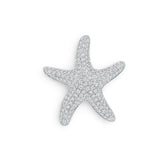 Sterling Silver Pendant Starfish Theme with White Topaz or Moissanite DHJ