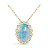 18K Gold Semi Mount Pendant Setting Round Ro 18x13mm Syz Jewelry