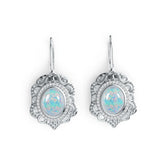 14K Gold Semi Mount Earrings Setting Oval OV 10X8mm Cabochon Diamond Accent DHJ