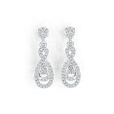 14K Gold Semi Mount Earrings Setting Pear PE 4X3mm Infinity Teardrop Diamond Accent DHJ