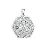 18K Gold Semi Mount Pendant Setting Trillion TR 4X4mm Diamond Accent DHJ