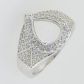 10K Gold Semi Mount Ring Setting Pear PE 10X8mm Moissanite Accent Syzjewelry