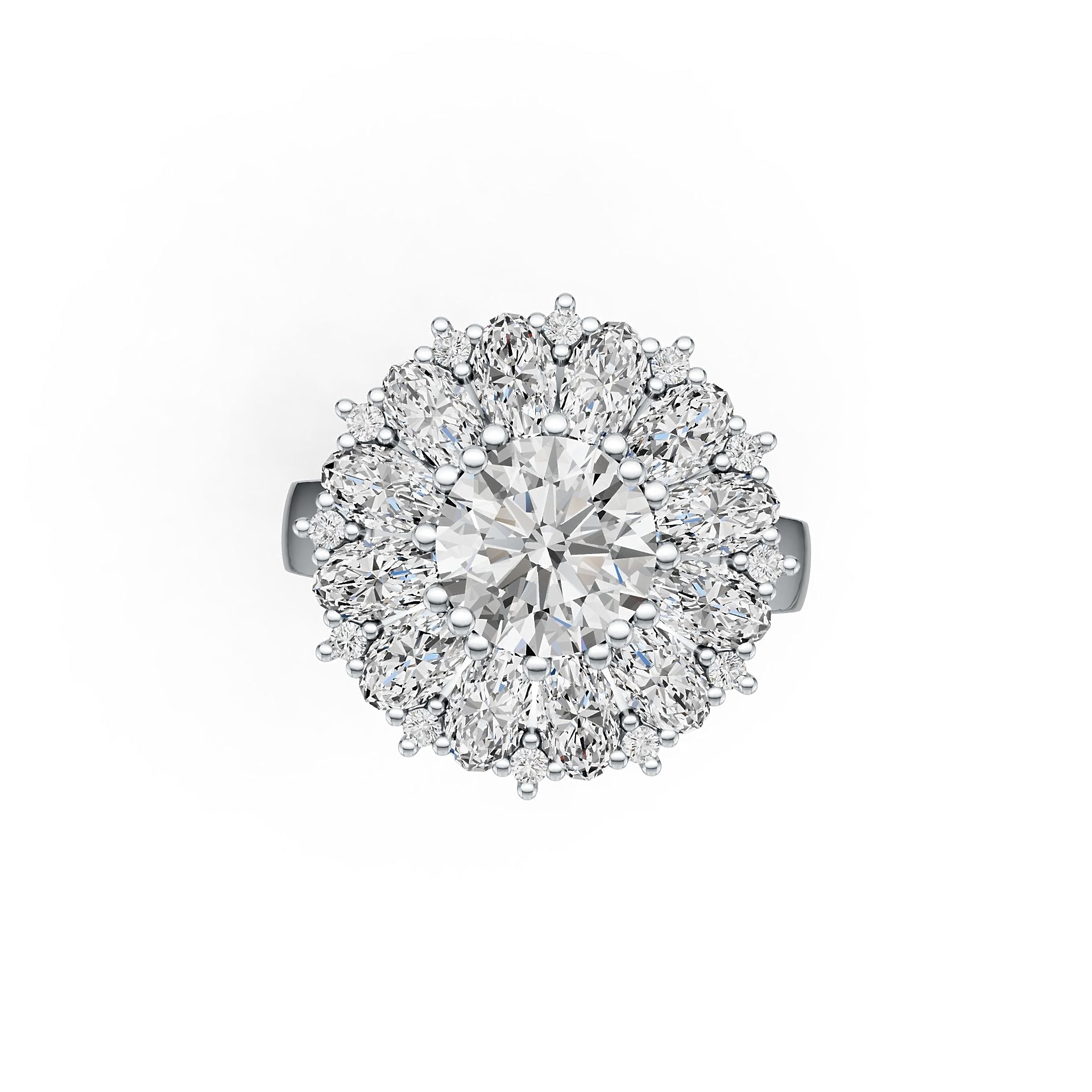 Sterling Silver Semi Mount Ring Setting RD 8x8mm with White Topaz DHJ