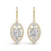 18K Gold Semi Mount Earrings Setting Round Ro 5x9mm Diamond Accent Syz Jewelry