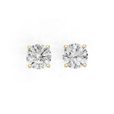10K Gold Semi Mount Earrings Setting Round Ro 6x6mm Moissanite Accent Syz Jewelry