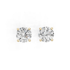 10K Gold Semi Mount Earrings Setting Round Ro 6x6mm Moissanite Accent Syz Jewelry