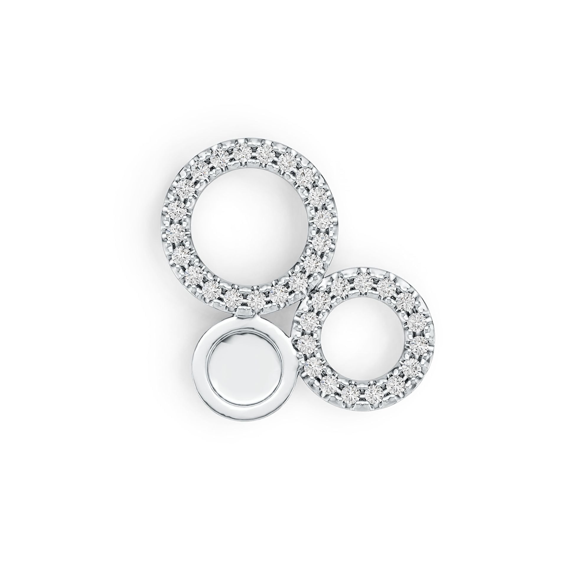 Sterling Silver Pendant Cluster Round-Shaped with White Topaz or Moissanite DHJ