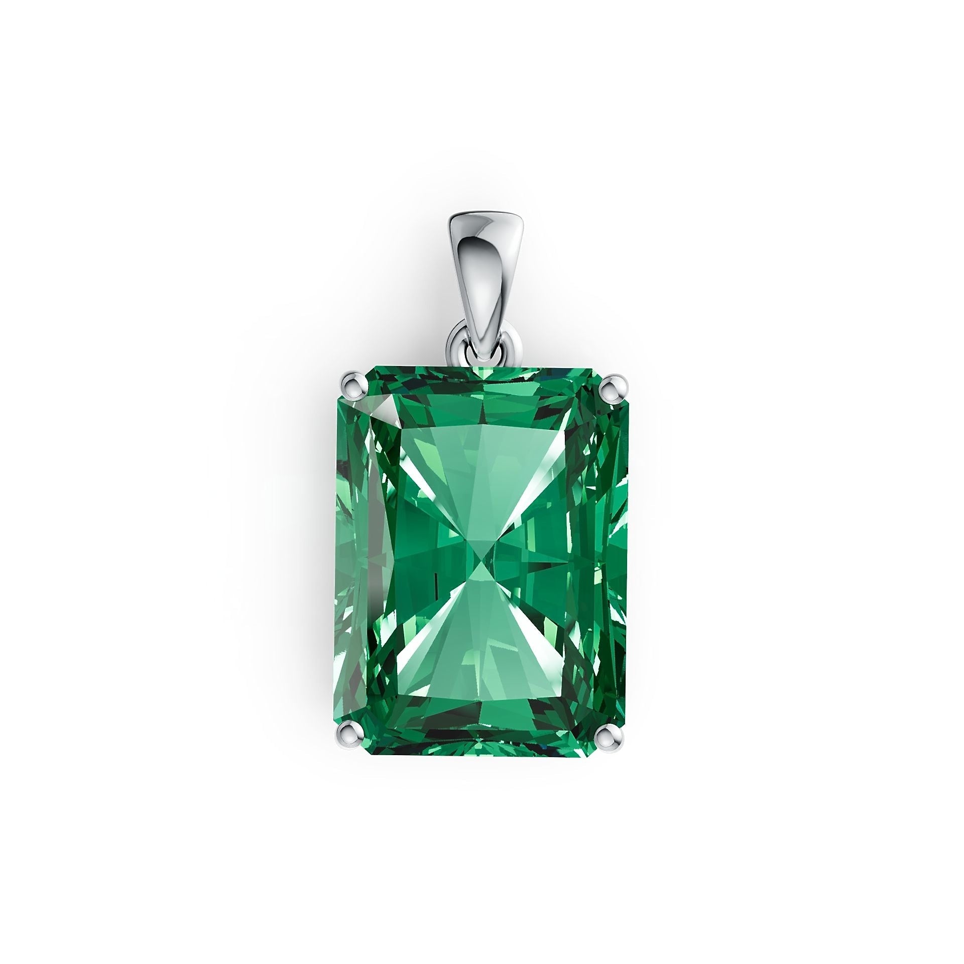 Platinum Semi Mount Pendant Setting Emerald OCT 16X12mm DHJ