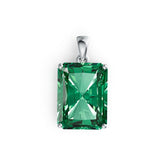 Platinum Semi Mount Pendant Setting Emerald OCT 16X12mm DHJ