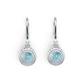 18K Gold Semi Mount Earrings Setting Round RD 6x6mm Cabochon DHJ