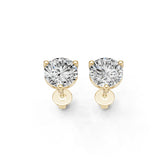 10K Gold Semi Mount Earrings Setting Round Ro 6x6mm Moissanite Accent Syz Jewelry