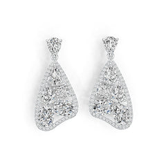 Sterling Silver Semi Mount Earrings Setting PE 9X6mm PE 8X5mm OV 9X7mm CU 6X6mm DHJ