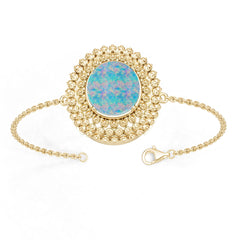 18K Gold Semi Mount Bracelet Setting Round Ro 12x11mm Syz Jewelry