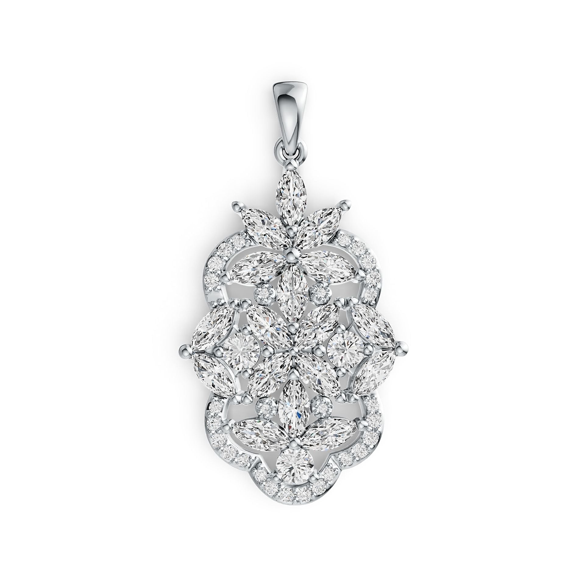 Sterling Silver Semi Mount Pendant Setting Marquise MQ 5X2.5mm DHJ