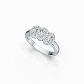 14K Gold Semi Mount Ring Setting Oval OV 4X3mm with White Topaz Diamond Accent DHJ