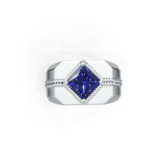 Men's Sterling Silver Semi Mount Ring Setting Princess SQ 7X7mm Braided Rope Syzjewelry