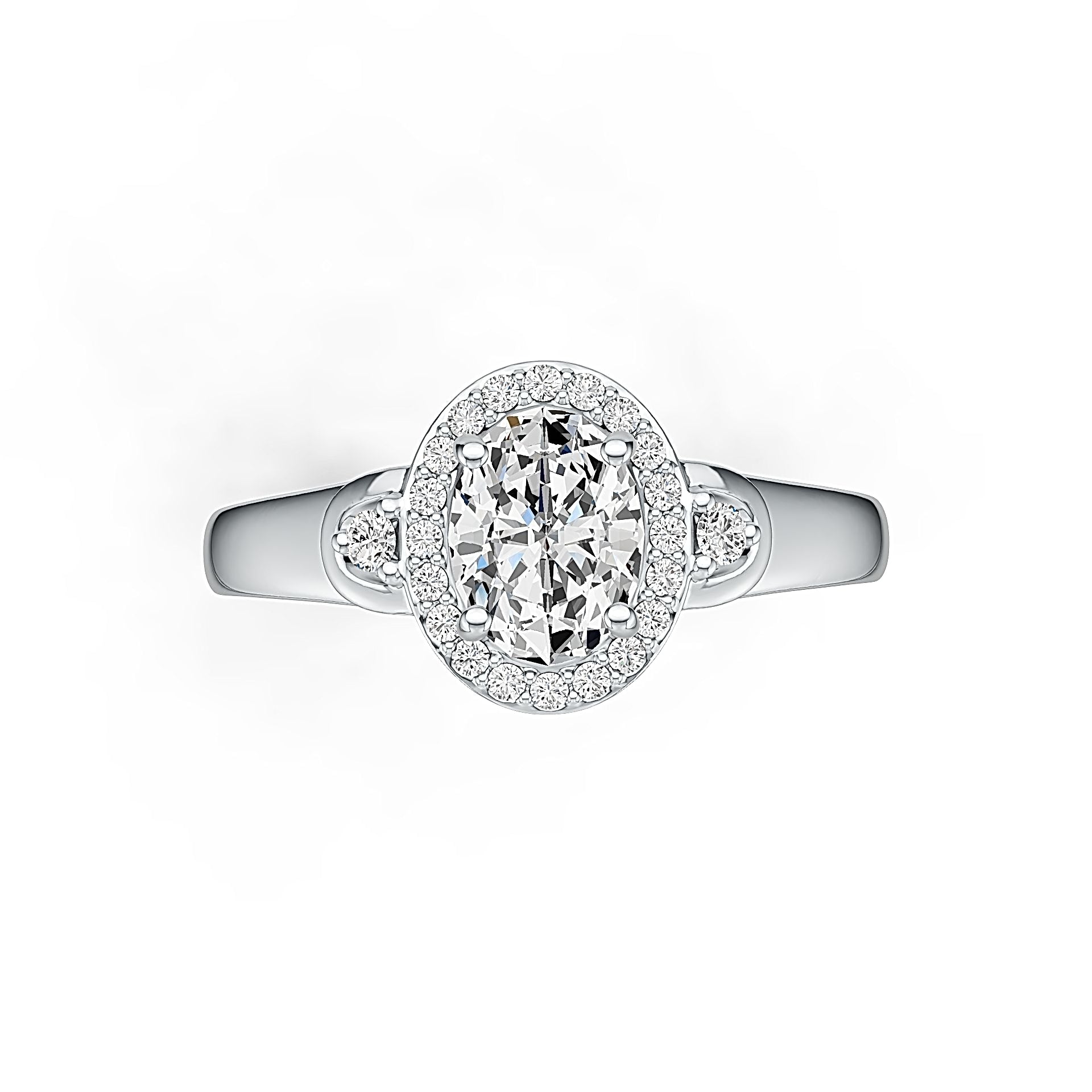 Sterling Silver Semi Mount Ring Setting Oval OV 8x6mm Halo White Topaz Syzjewelry