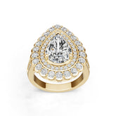 18K Gold Semi Mount Ring Setting Pear Pe 13x9mm Diamond Accent Syz Jewelry