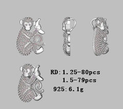 Platinum Semi Mount Pendant Setting Round RD 1.5mm Diamond Accent DHJ