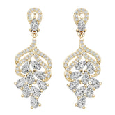 10K Gold Semi Mount Earrings Setting Pear Pe 5x3mm Moissanite Accent Syz Jewelry