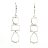10K Gold Semi Mount Earrings Setting PE 14x10 OV 10x8 Cu10x8mm Cabochon Syzjewelry