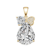 18K Gold Semi Mount Pendant Setting Pear Pe 16x12mm Diamond Accent Syz Jewelry