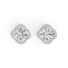 Sterling Silver Semi Mount Earrings Setting Round RD 8x8mm DHJ